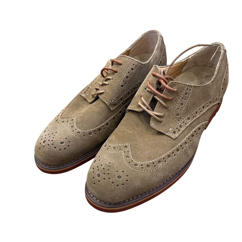 GH Bass Men's Brown Suede Wingtip Oxfords Size 8M Classic